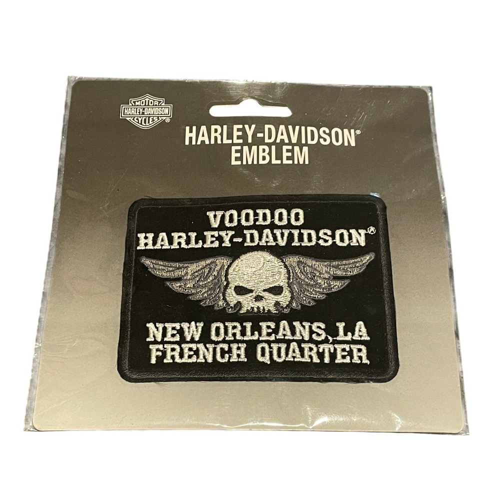 Harley-Davidson Voodoo New Orleans French Quarter Skull Wings Sew On Patch NEW